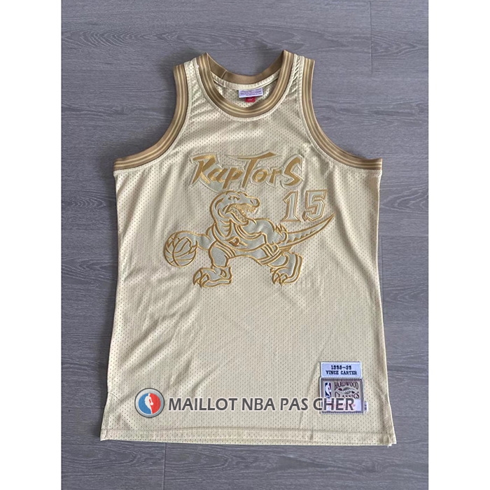 Maillot Toronto Raptors Vince Carter Mitchell & Ness 1998-99 Or